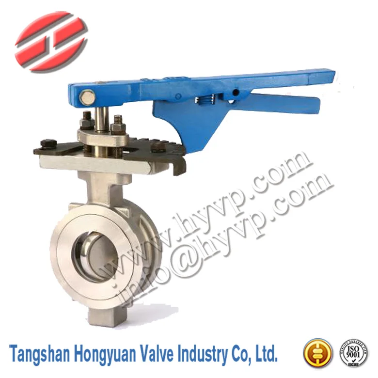 Brass  or Stainless Steel Triple Eccentric Worm Gear Driven wafer type butterfly valve