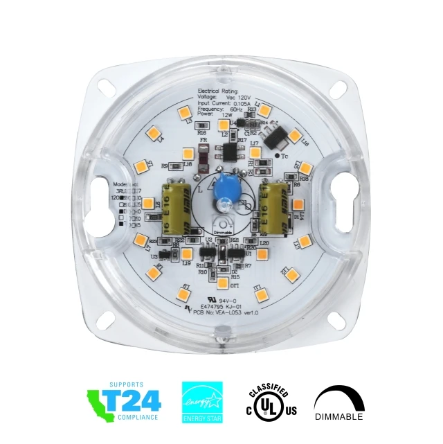 
DOB 3' 10w UL ES Title 24 certificated flicker free triac dimmable round LED light engine ceiling light led module 