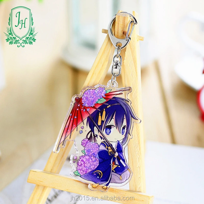 anime double side printed acrylic custom charms anime acrylic keychain