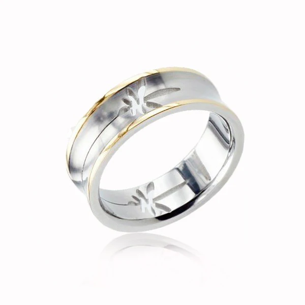 Silver Plated Stainless Steel energy powder blood pressure Rings