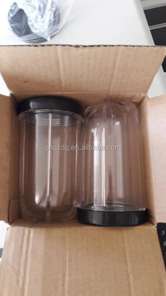 2Pcs Pack! 16oz Tall Cups with Black Lip for Magic Blender Cup Replacement