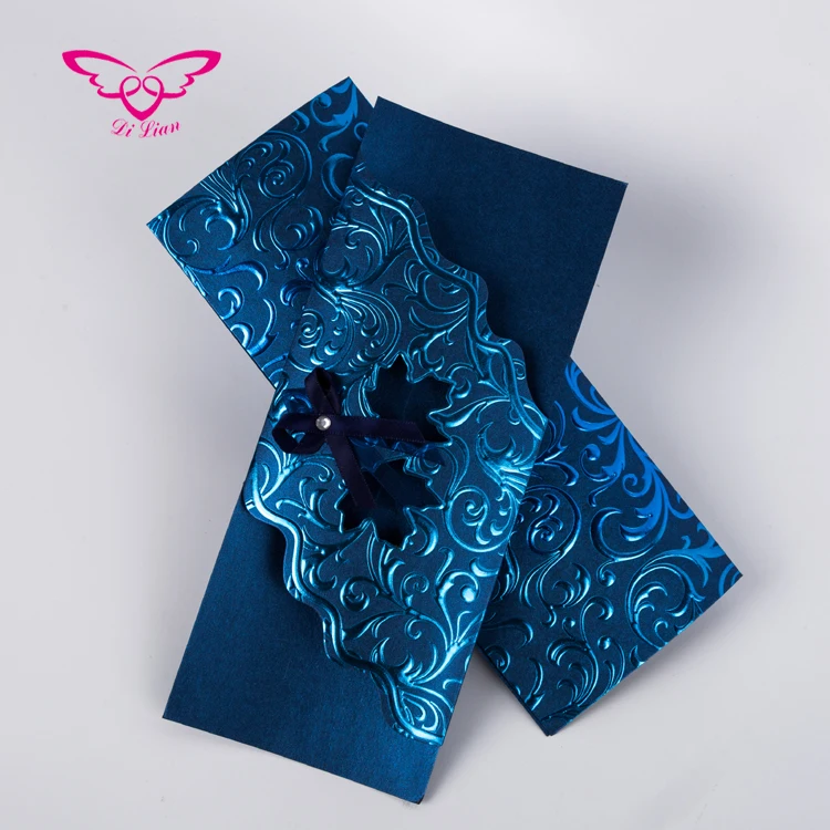 Royal Blue Tombstone Unveiling Invitation Cards