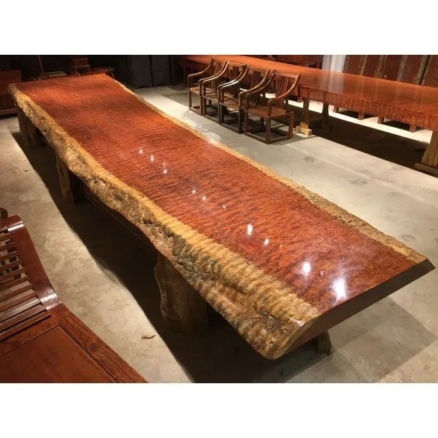 
Ideal More Design Live Edge Bubinga Wood Slab For Restaurant Dining Table Top 