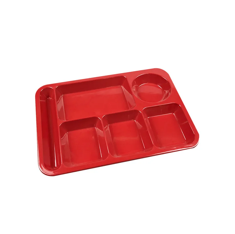 
Wholesale Cheap Canteen Buffet Plastic Melamine Divided Dinner Plate 
