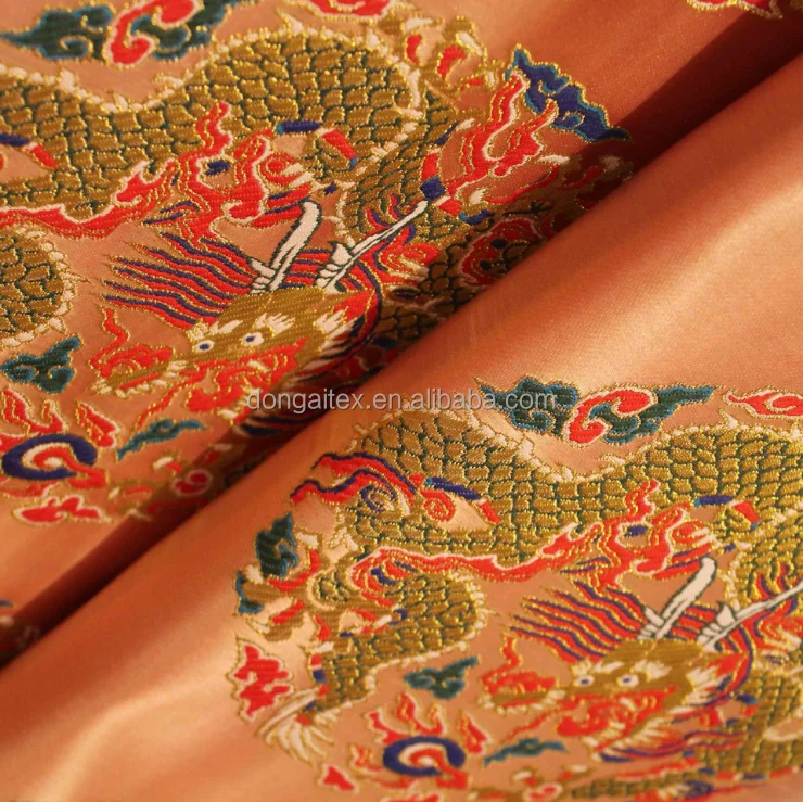 High-grade tapestry satin fabric silk fabric Dragon robe