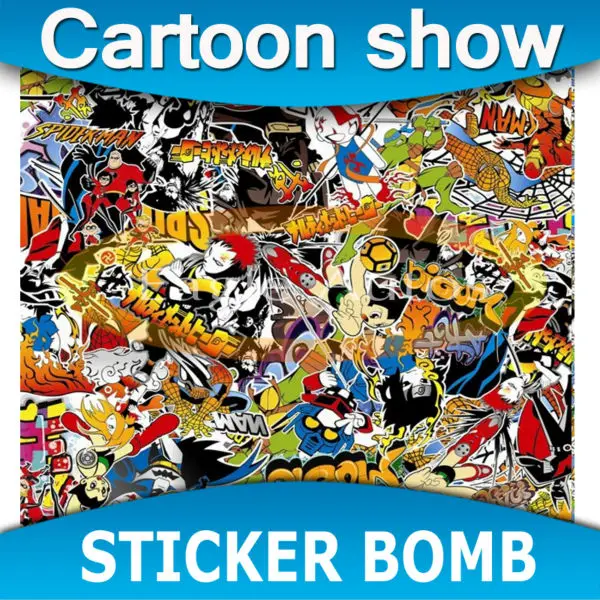K8 stickerbomb мультфильм показать себя виниловой пленки клея с выпуска воздуха дрежная трубка размер: 1.52 м х 30