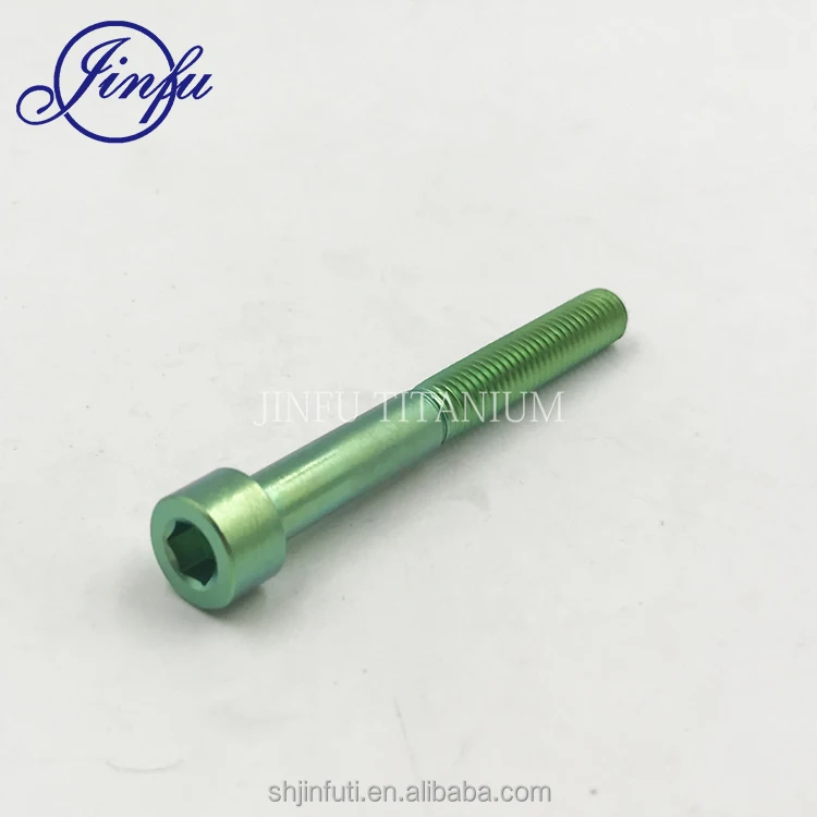 
Factory Price Anodized green color bolt Din912 hexagon socket titanium screws 