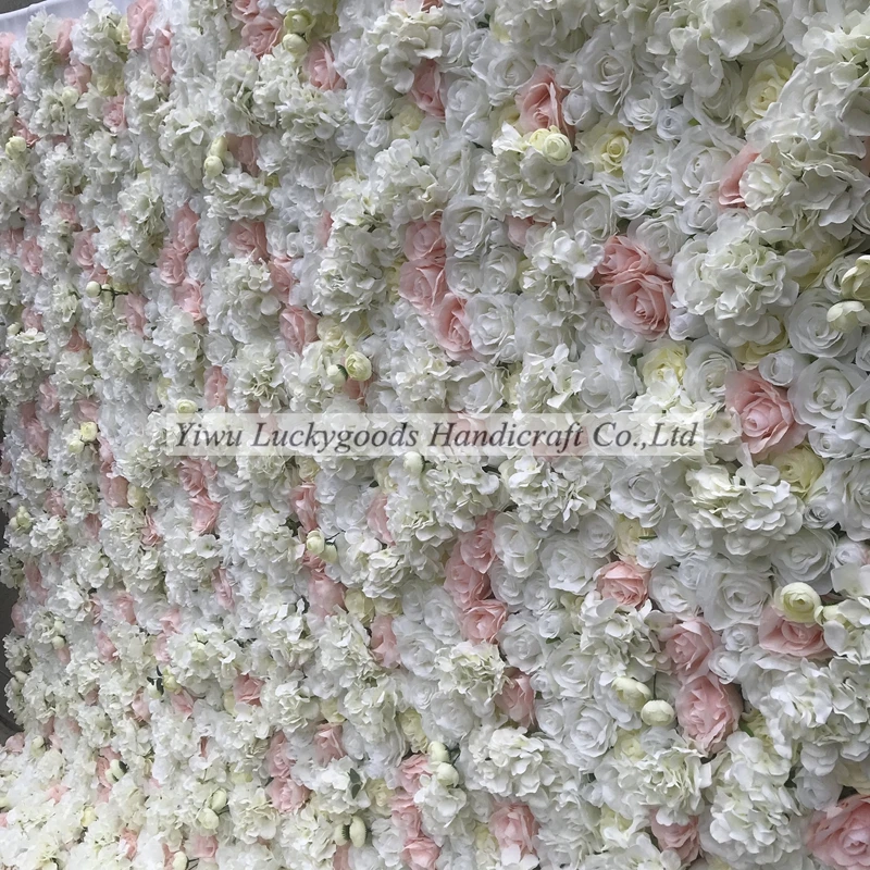 LFB1007 Luckygoods floral wall roll up high density artificial wedding banquet hanging flower wall on sale