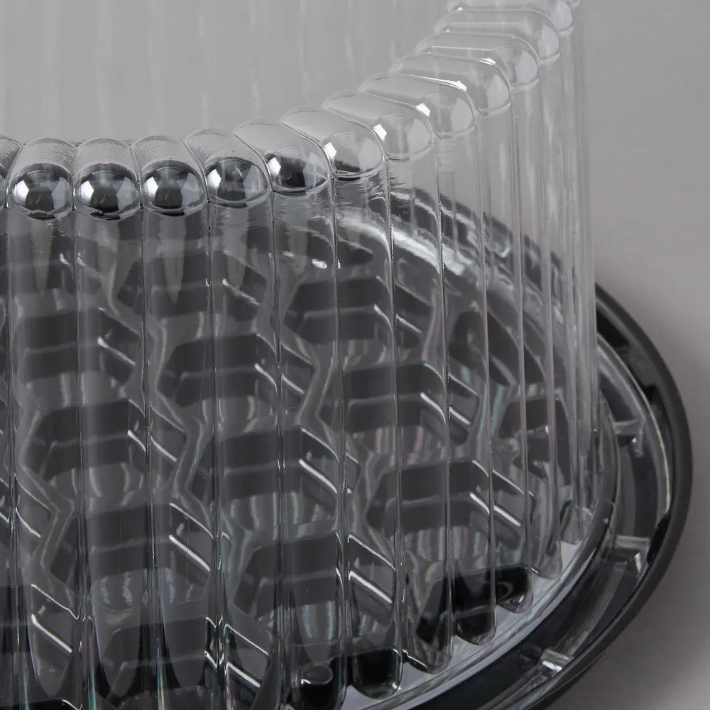 1-2 Layer Disposable Plastic Round Cake Display Container with Clear Dome Lid, Plastic Round Birthday Cake Packaging Box