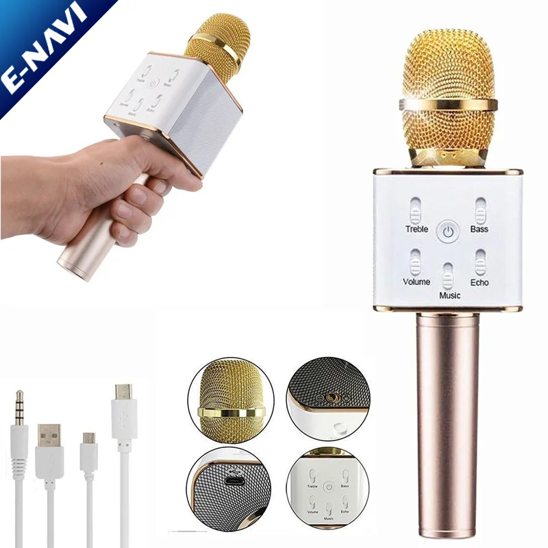 Hot Sale Handheld KTV Q7 Q9 H8 WS858 Q5 Mini USB Wireless Kareoke Microphone Speaker