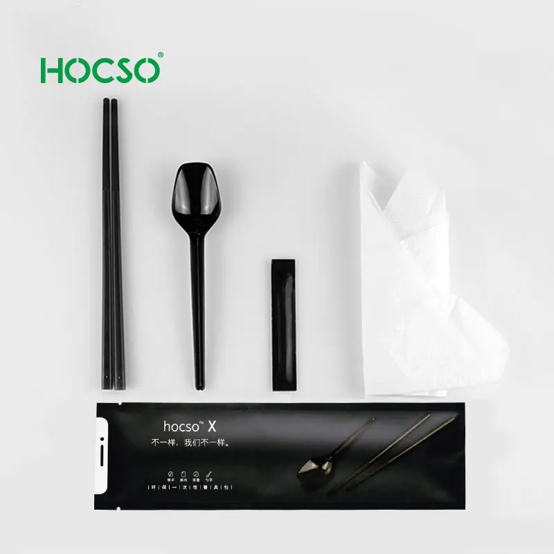 Custom cutlery set Disposable plastic chopsticks Disposable chopstick and spoon