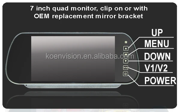 
7 Inch Digital TFT-LCD Car Reverse Mirror Monitor Reversing System Kit 