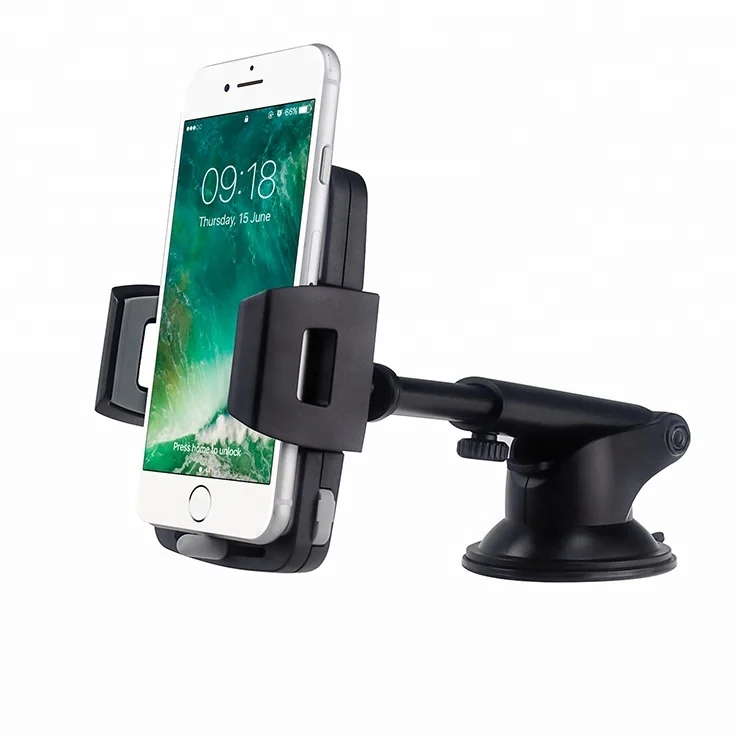 Super strong suction cup with gel dashboard windshield car telescoping phone mount mobile phone holder for smartphones
