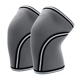 Неопреновые компрессионные коленные рукава 7 мм для фитнеса, тренажерного зала, спорта, сильной тяжелой атлетики