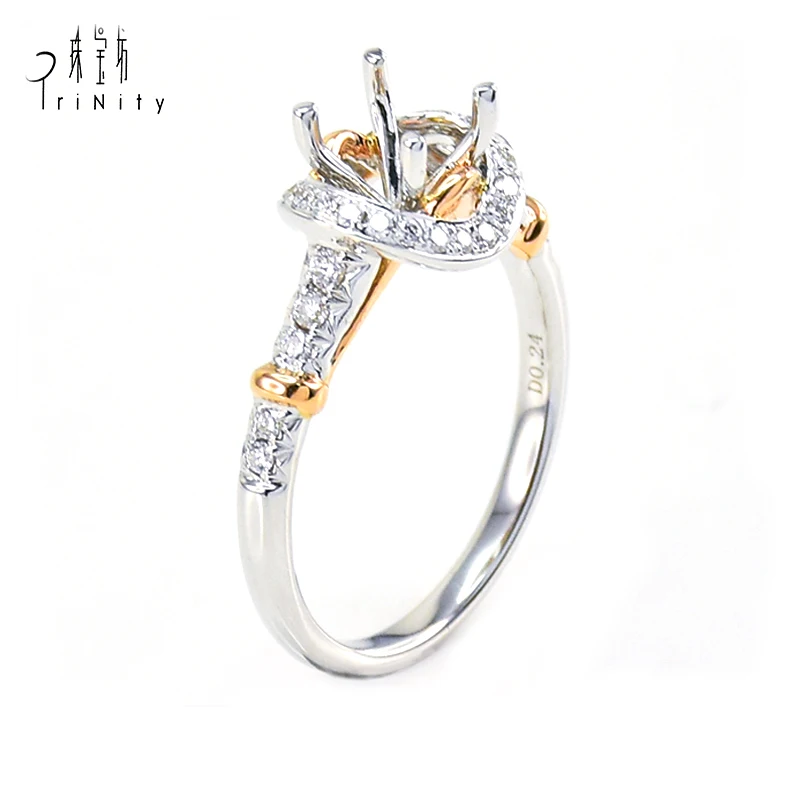 Perfect Certified Diamond Ring Solitaire Jewelry Set 18 Carat Gold Engagement Ring For Women