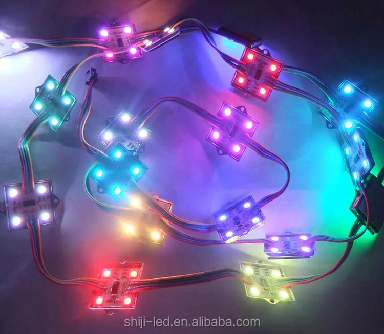 12V 35mm 4Leds DMX512 DMX Digital Full Color Changing SMD 5050 RGB Led Module Light