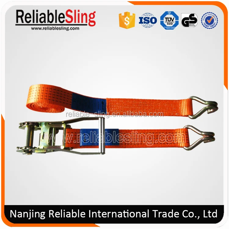 EN 12195-2 Orange Polyester Ratchet Container Lashing Materials