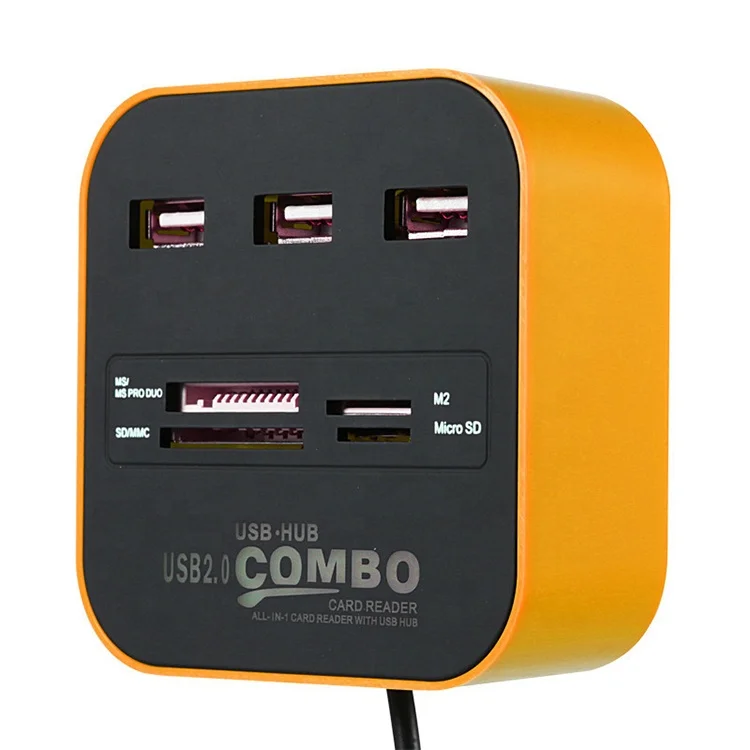 
Free sample colorful multi-function new product ideas 2019 cool OTG 7 in1 USB hub with 3 usb ports With CE FCC Rohs 