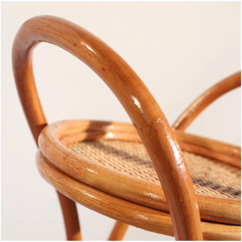 High Quality Rattan Wooden Plant Stand Indoor Furniture Flower Pot Stand