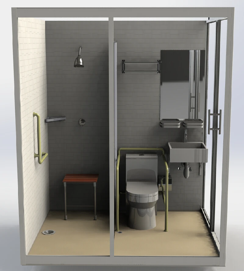 modular prefab shower room made SMC material bathroom unit modular Bathroom cubicle box toilet