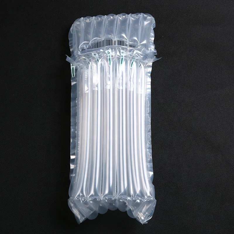 Transparent wine bottle protector inflatable plastic air bag packaging for two/three bottles
