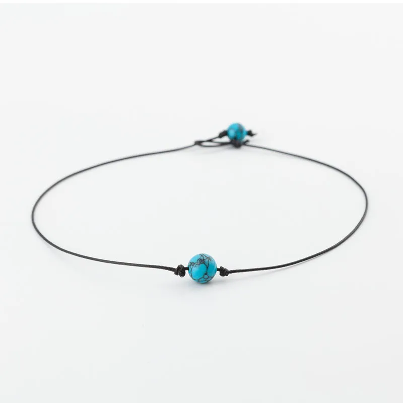 Simple design DIY handmade jewelry wax cord necklace pearl necklace for women
