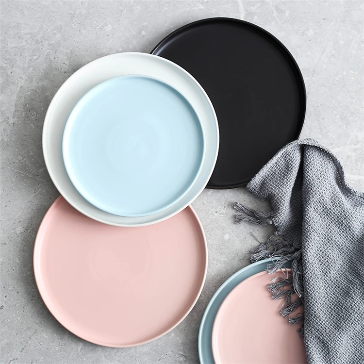 Custom Wholesale Matte Appetizer Serving Plate Cheap Ceramic Charger Plates Wedding Plates
