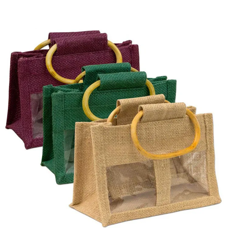 
New fashion cheap pattern printed jute material tote jute bag, Wholesale high quality jute bag 