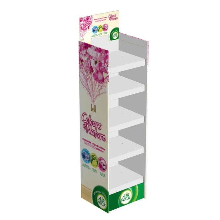 HOT Free Custom Design Cheaper High Quality Promotion Recyclable 5 Tier Cardboard Display Shelf
