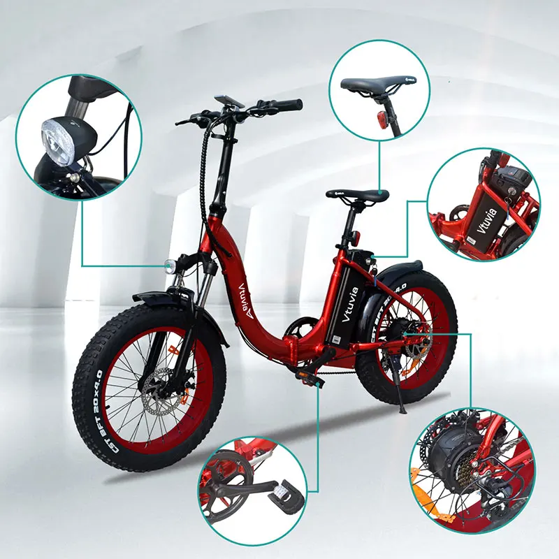 Wholesale 350w 500w 750w folding ebike with 20inch fat tire city road electric bike