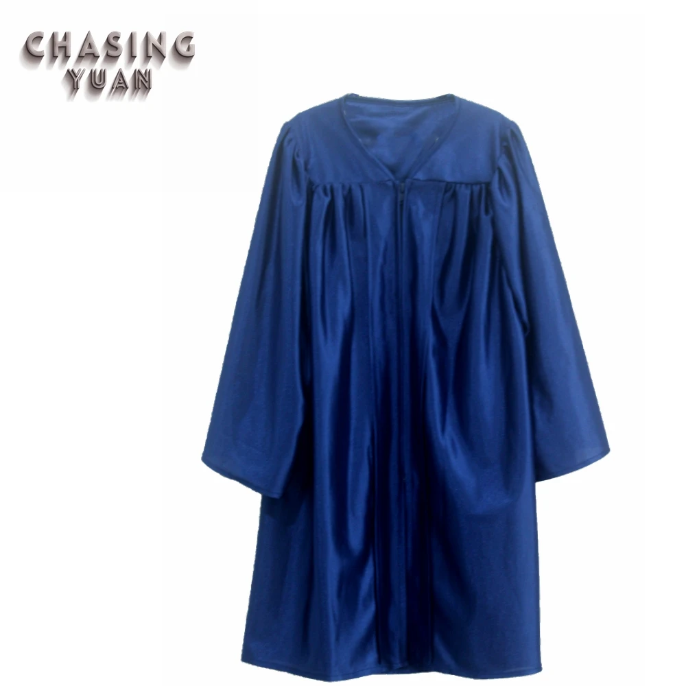 
Kids Shiny Graduation Robes with White Plain Stole 