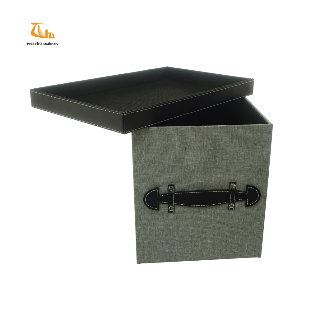 OEM 2018 new fancy portable large fabric file storage boxes with lid