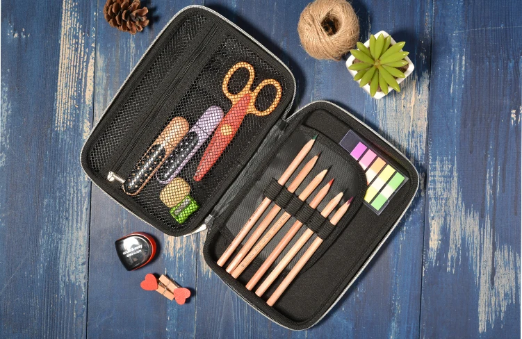 Пенал из ЭВА с принтом гамбургеров, изготовление карандашей из ЭВА под заказ, цветной кожаный пенал 3D с молнией