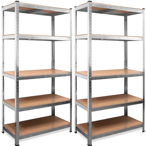 2 Light duty industrial shelving unit 5 tier garage metal racking galvanized storage shelves steel mdf boltless shelving