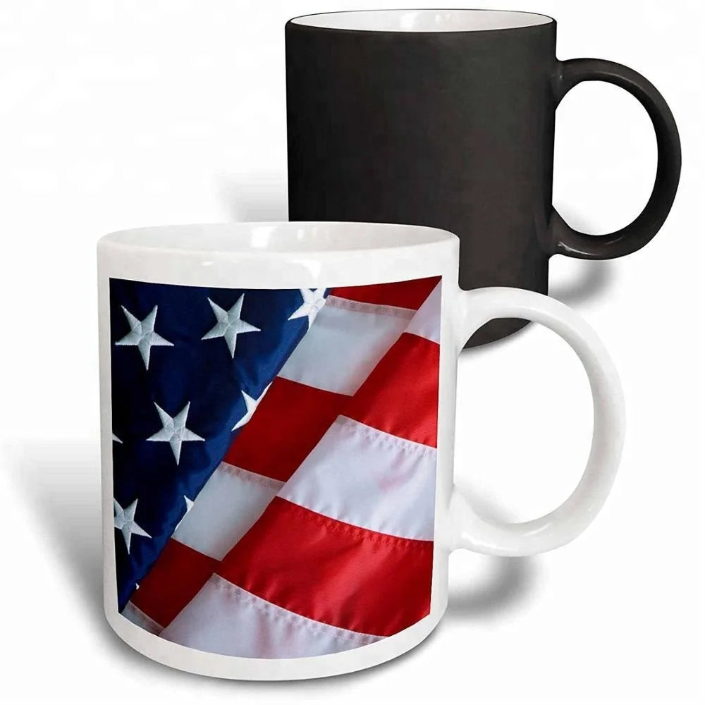 Customized magic mug hot water photo changing cups with handle