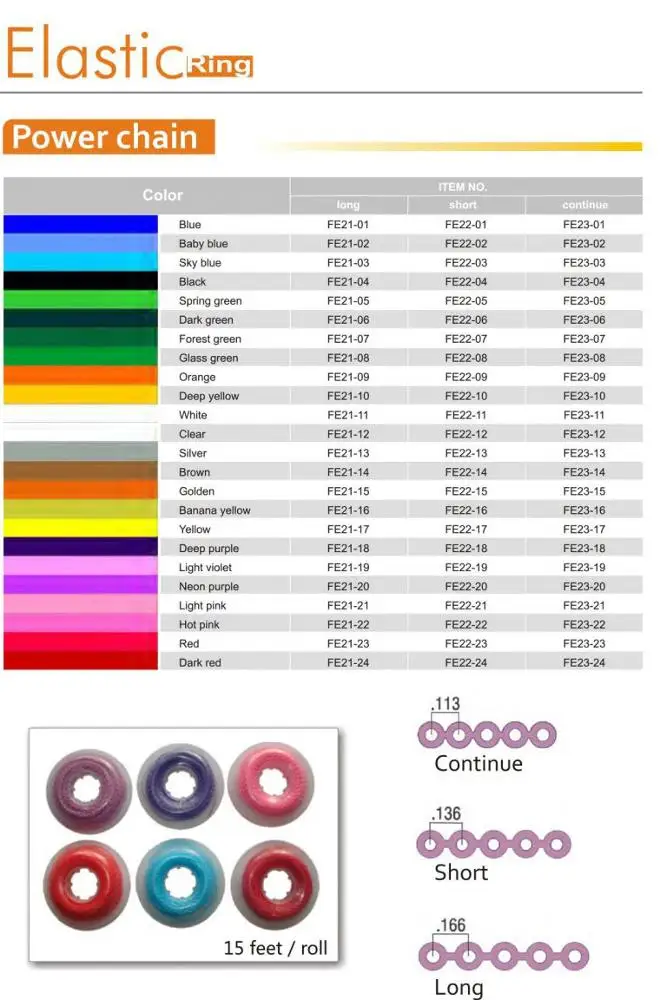 Dental Orthodontic Elastic Chain