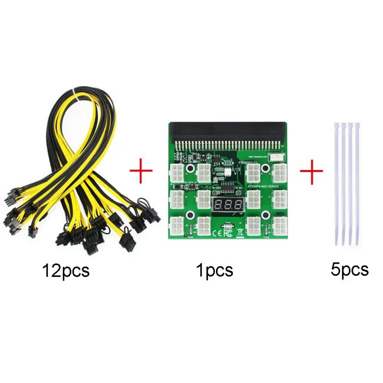 12 Port 6pin 12v Power Supply Server Adapter Breakout Board For Hp 1200w