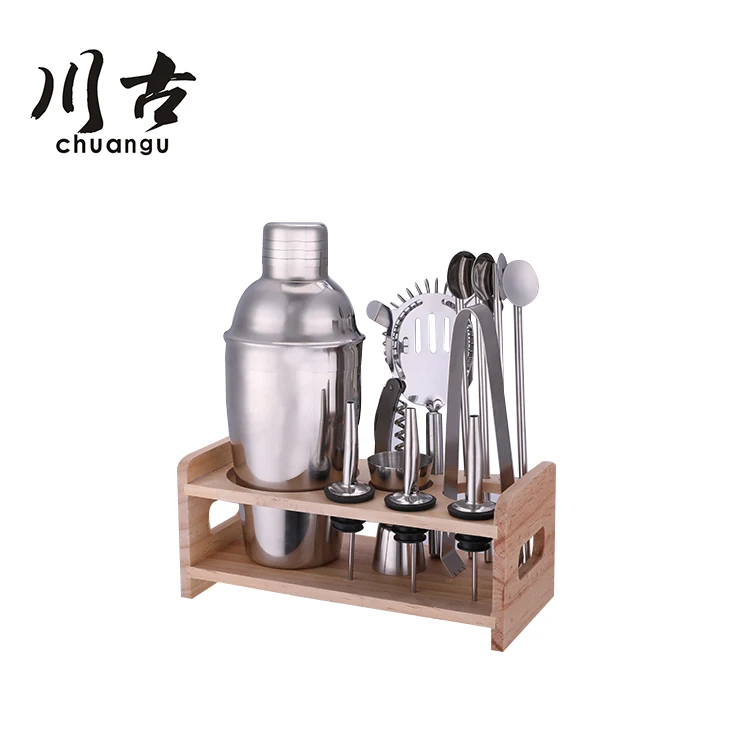 
Wooden Stand Gift Box Professional Bartender set,Kit Bartender 