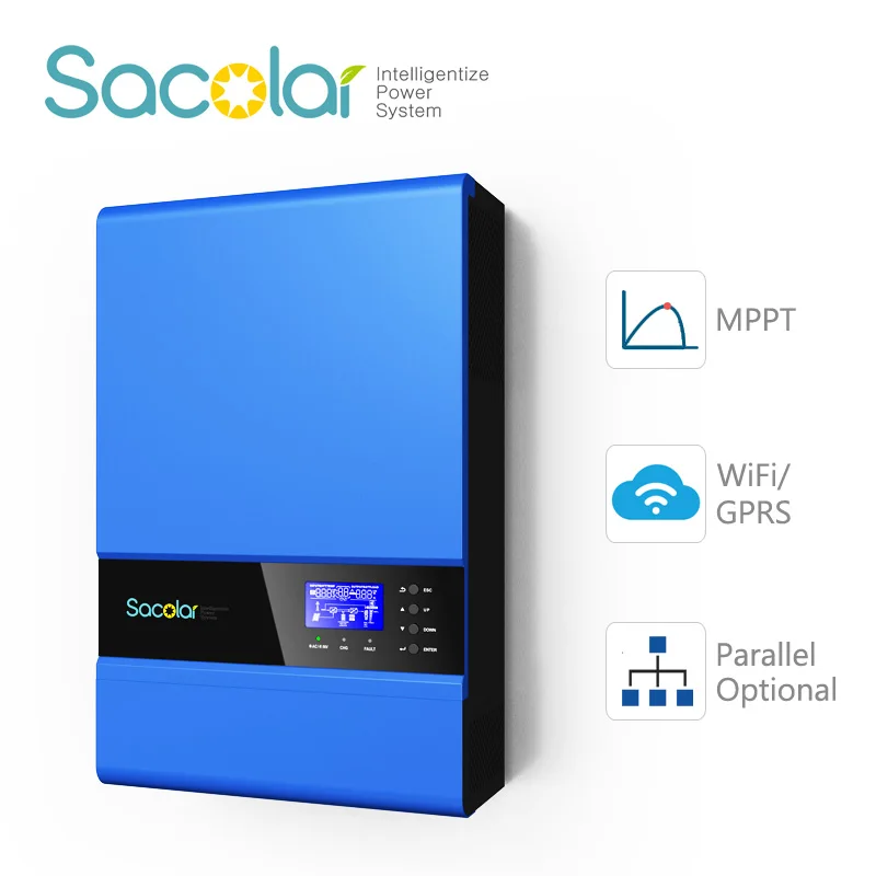 Sacolar all in one solar inverter off grid pure sine wave inverter 1-5KW