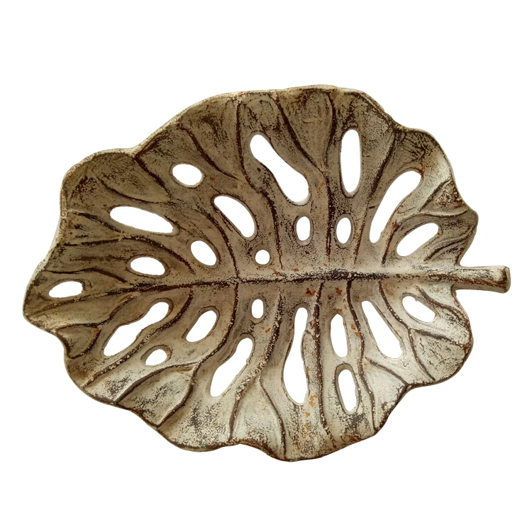 
wholesale cheap cast iron metal leaf soap dish 