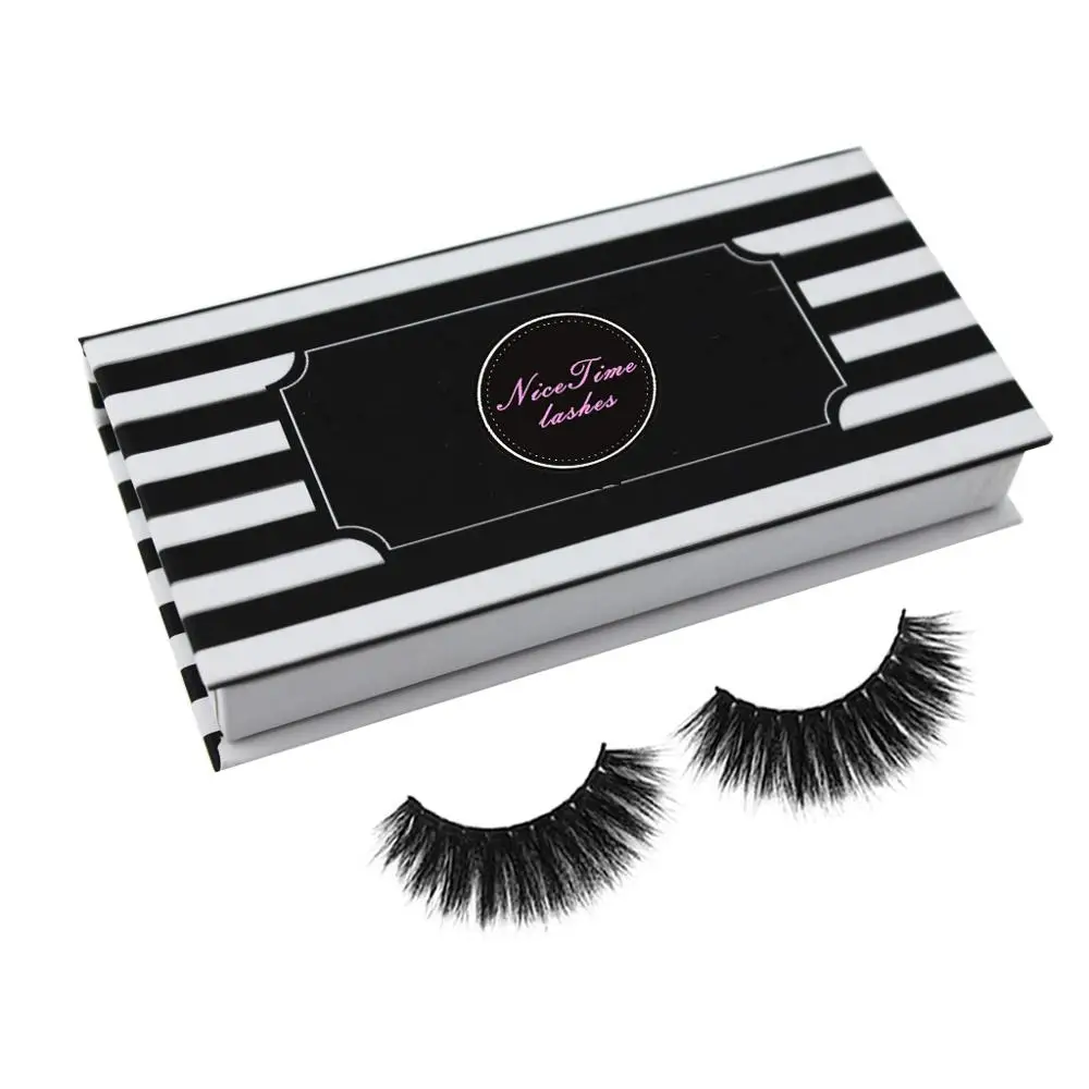 Hand made eyelashes box private label makeup eyelashes 3d extention mink 5 pairs  wholesale siberian  3d mink eyelashes