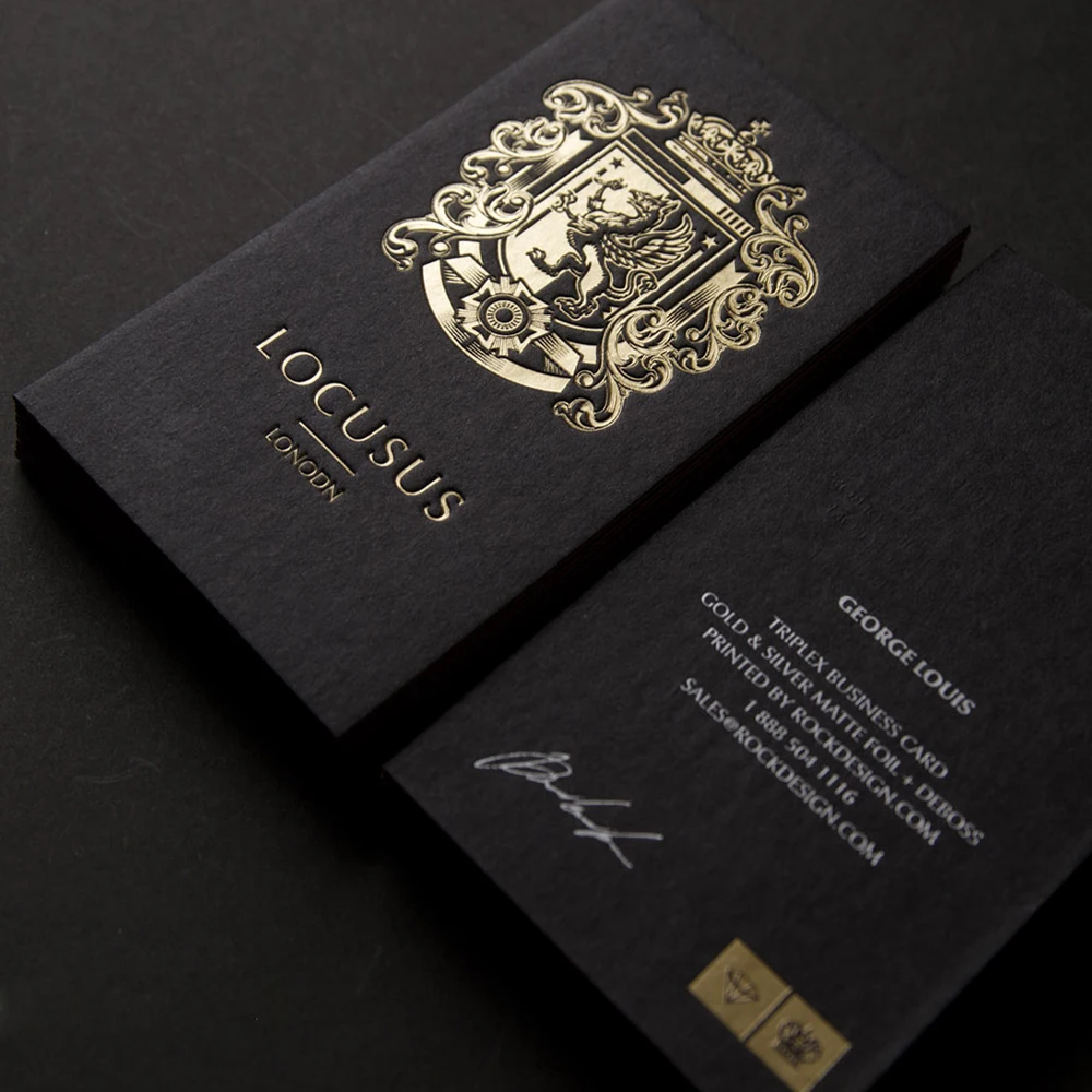 2021 hot sell cotton paper gold foil business card printing