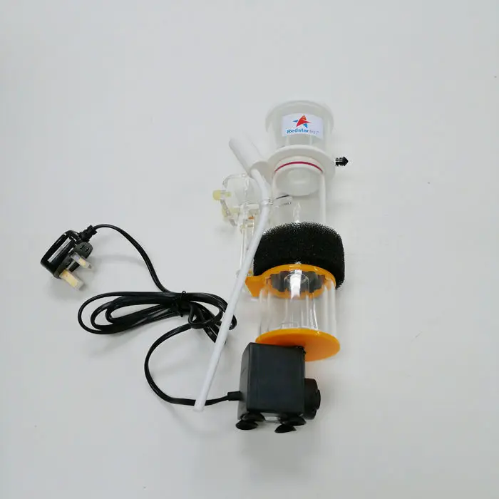 Aquarium acrylic marine fish tank with simple back filter and protein skimmer