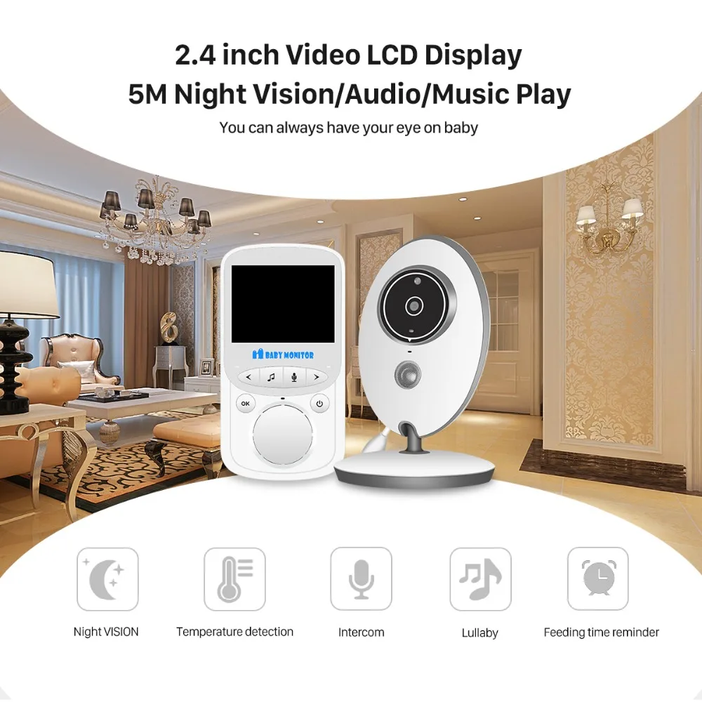 2,4G беспроводной 2 Way аудио Talk ночное видение видео Няня няня детский монитор наблюдения за сном