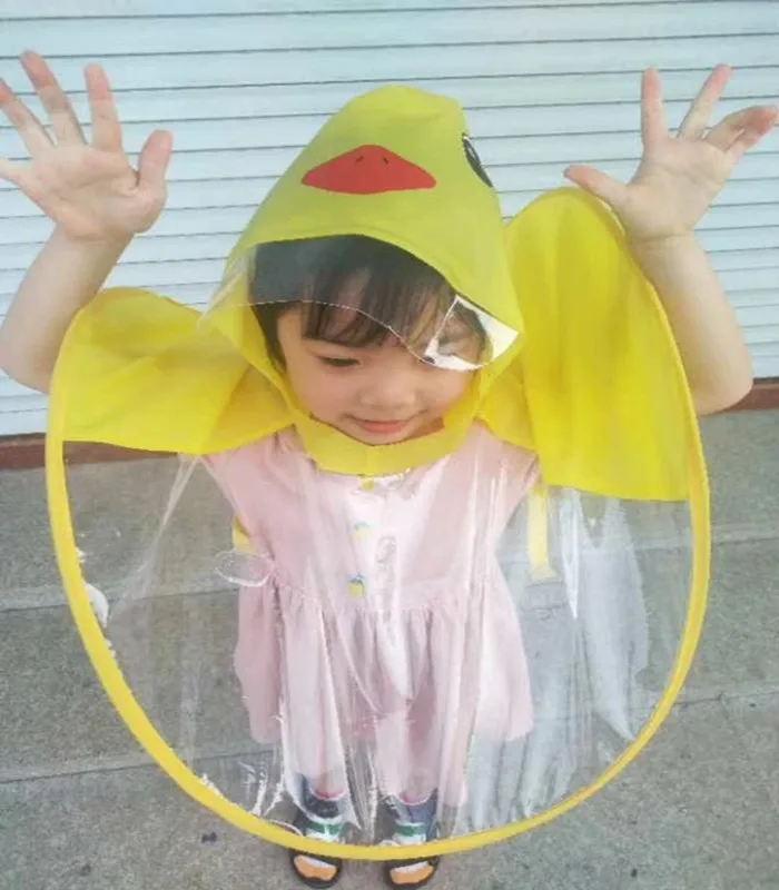 KM UFO Raincoat Umbrella Headwear Waterproof Hat Cap Outdoor Fishing Golf Child Adult Rain Coat Cover Transparent Umbrellas