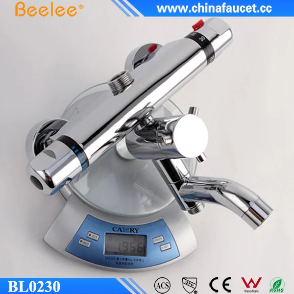 Beelee Wall Mounted Bath Shower Mixer Thermostatic Bath Shower Faucet with Diverter