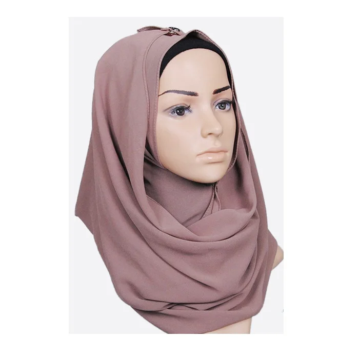 Hot Sell Fashion Muslin Solid Colorful Beautiful Arab Hijab Sexy