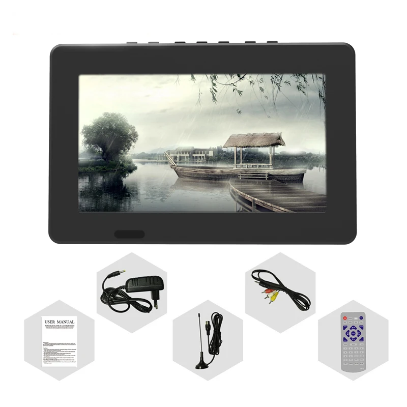 China 7 Inch Lcd Tv Digital Portable Atsc Dvbt Dvb-T2 Isdb-T Tv For Car/Outdoor/Camping/Home
