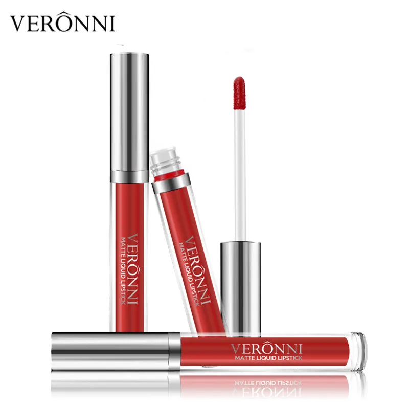 VERONNI Liquid Matte Vegan Lipstick Waterproof Red Lip Makeup Tattoo Lasting Tint Plumper Lip Gloss Rouge A Levre Mat Labiales