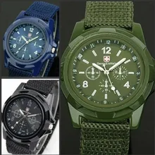 New Solider Military Army Men’s Sport Style Canvas Belt Luminous Quartz Wrist Watch Free Shipping